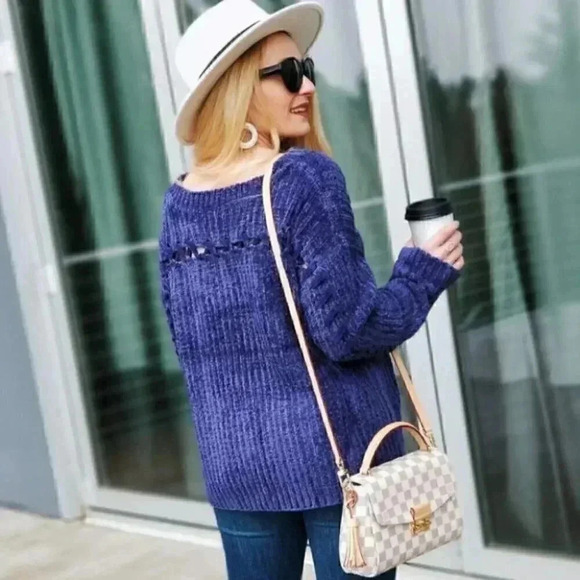 So Soft Chenille Sweater Top Fall winter Knitwear - Picture 2 of 5